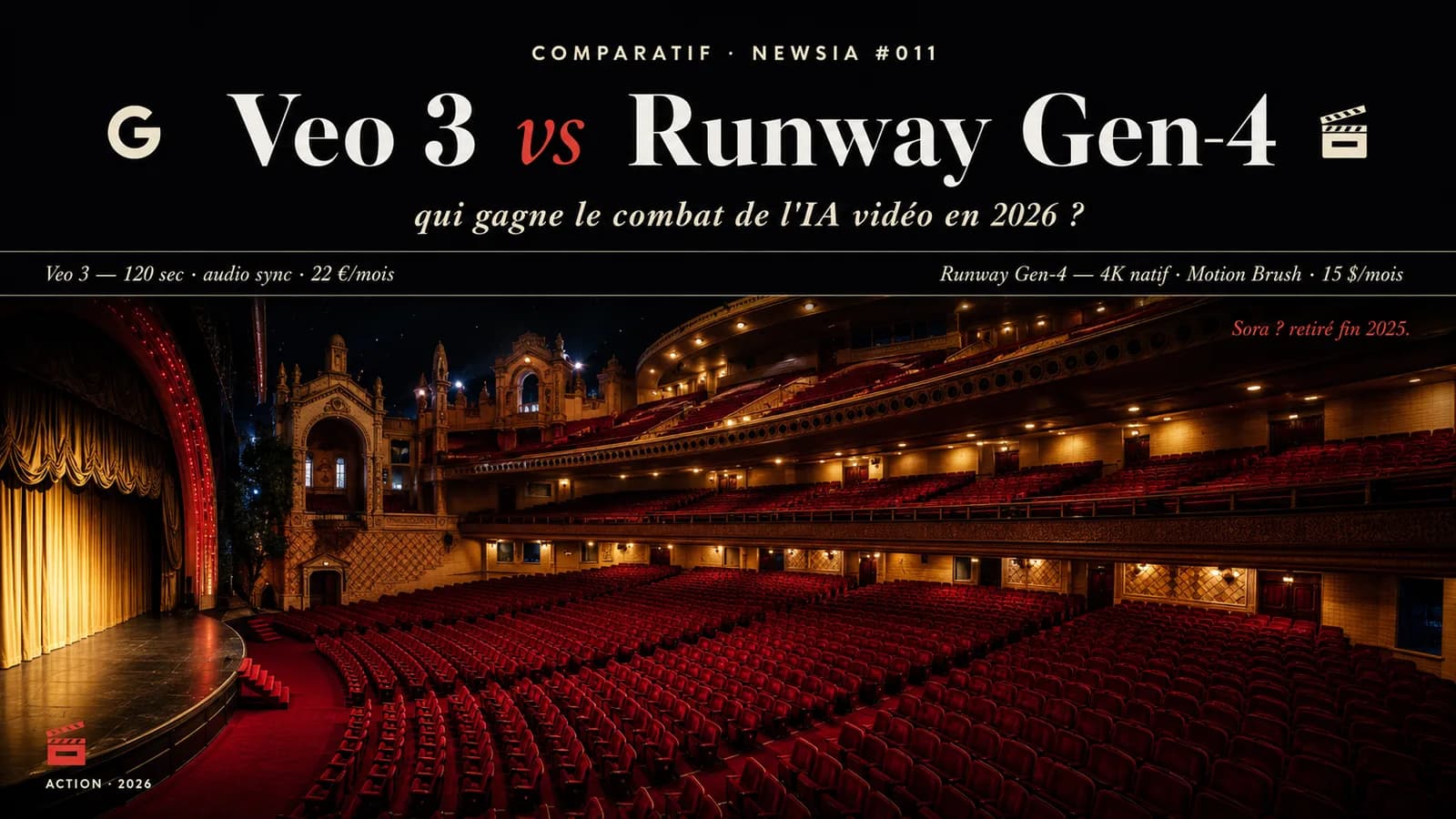 Veo 3 vs Runway Gen-4 : le comparatif des IA vidéo en 2026